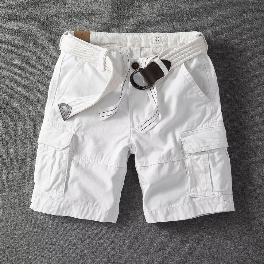DuckleBeam - Mid Rise Plain Cargo Shorts
