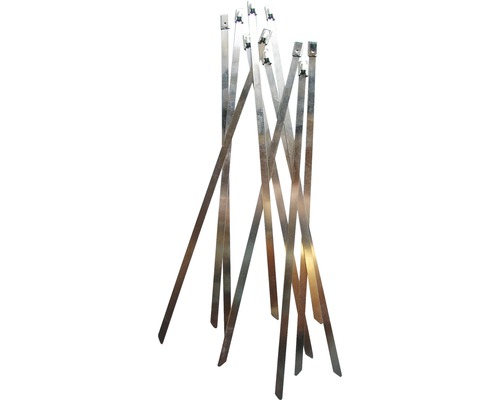 Kabelbinders, universele kabelbinders, roestvrij staal A2, roestvrij, 200 x 4,4 mm, 10 stuks