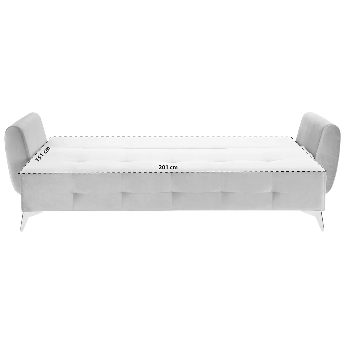 Schlafsofa Costa 201 x 151 Hellgrau