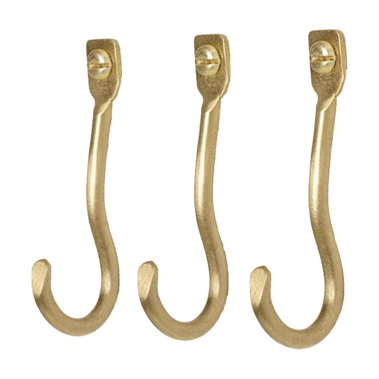 Ferm Living Curvature haak set van 3 messing