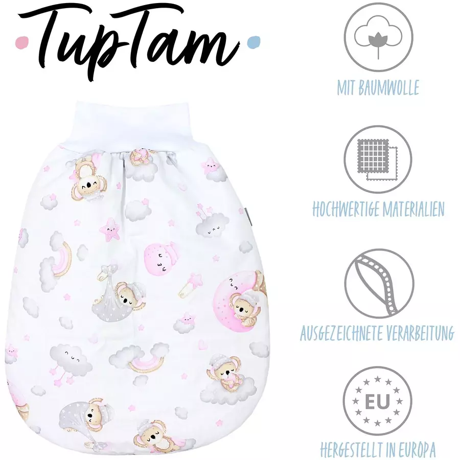 TupTam Baby Strampelsack mit Bund für Mädchen  und Jungen weiß Modell 2