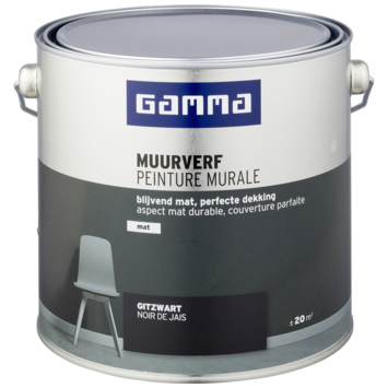 Gamma muurverf gitzwart mat 2,5 liter
