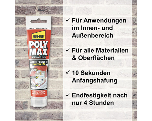 UHU POLY MAX Instant Power Montagelijm 115 g