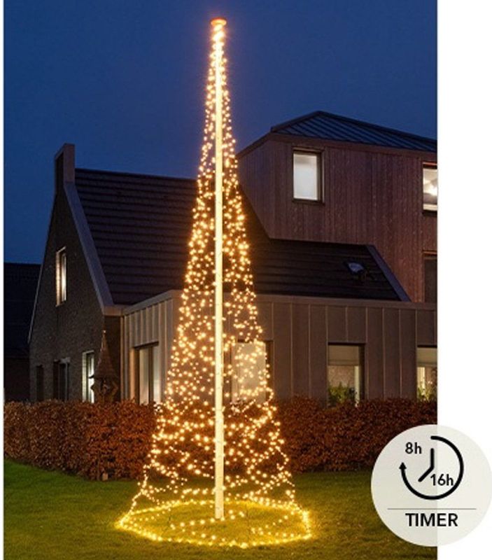 Vlaggenmastverlichting - Extra Warm Wit - 6 Meter - 1240 Lampjes