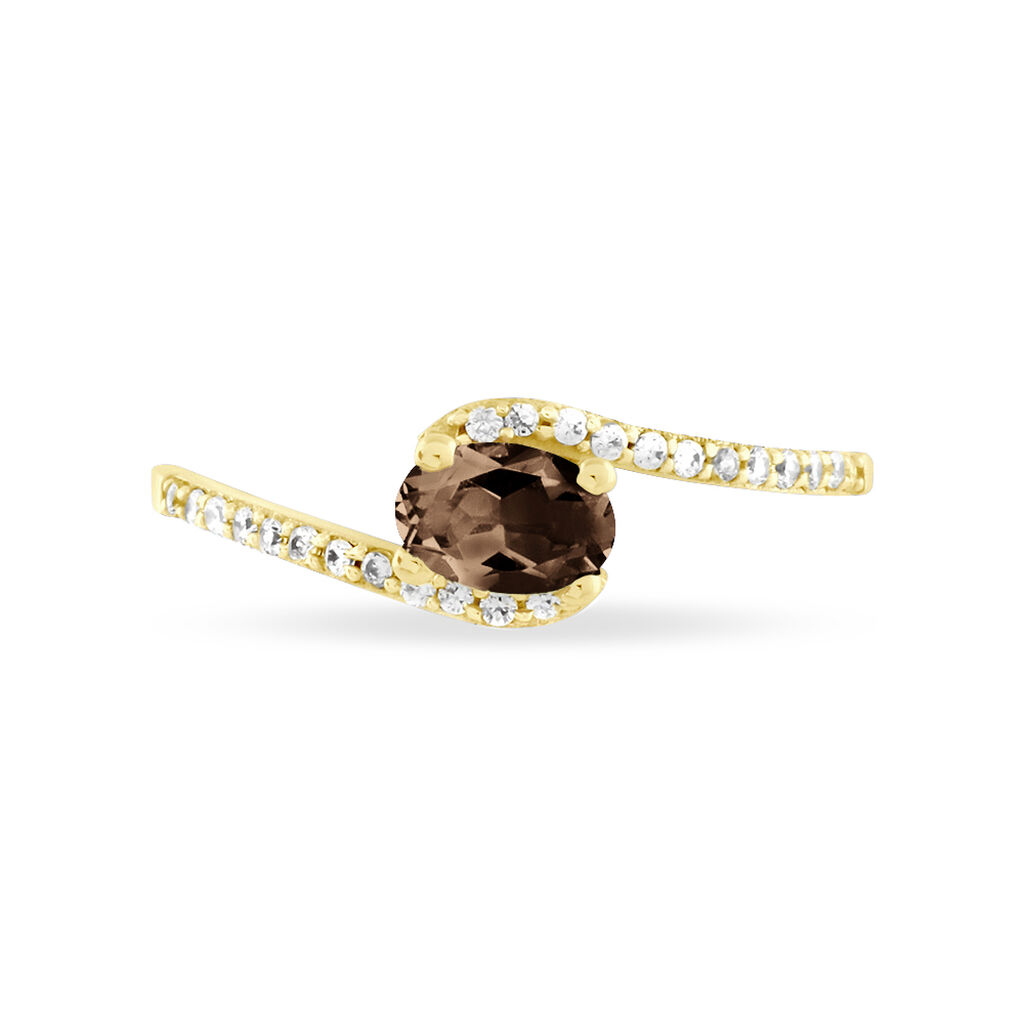 Bague Loriane Or Jaune Quartz Et Oxyde De Zirconium