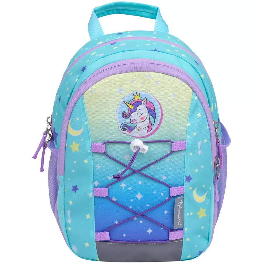 Belmil Kindergartenrucksack Mini Kiddy Kindergartenrucksack für 1-3 Jährige Kinder mit Brustgurt Cute Unicorn