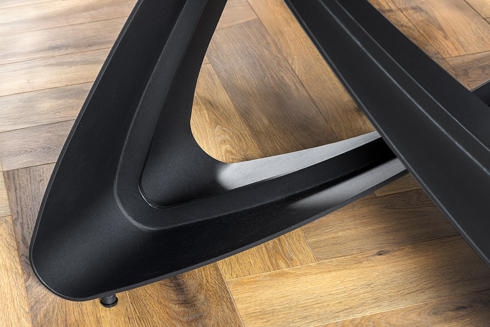 Ausziehbarer Esstisch INFINITY 180-260cm weiß Keramik Marmor schwarz Metall