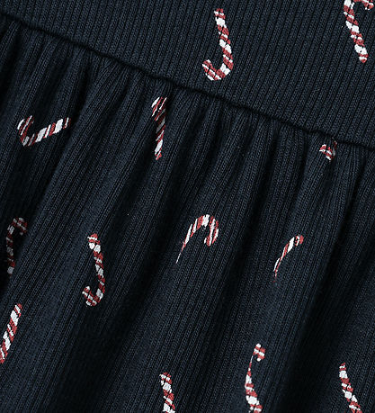 Name It Kleid - Rib - NmfDab - Dark Sapphire m. Weihnachtsstäbch
