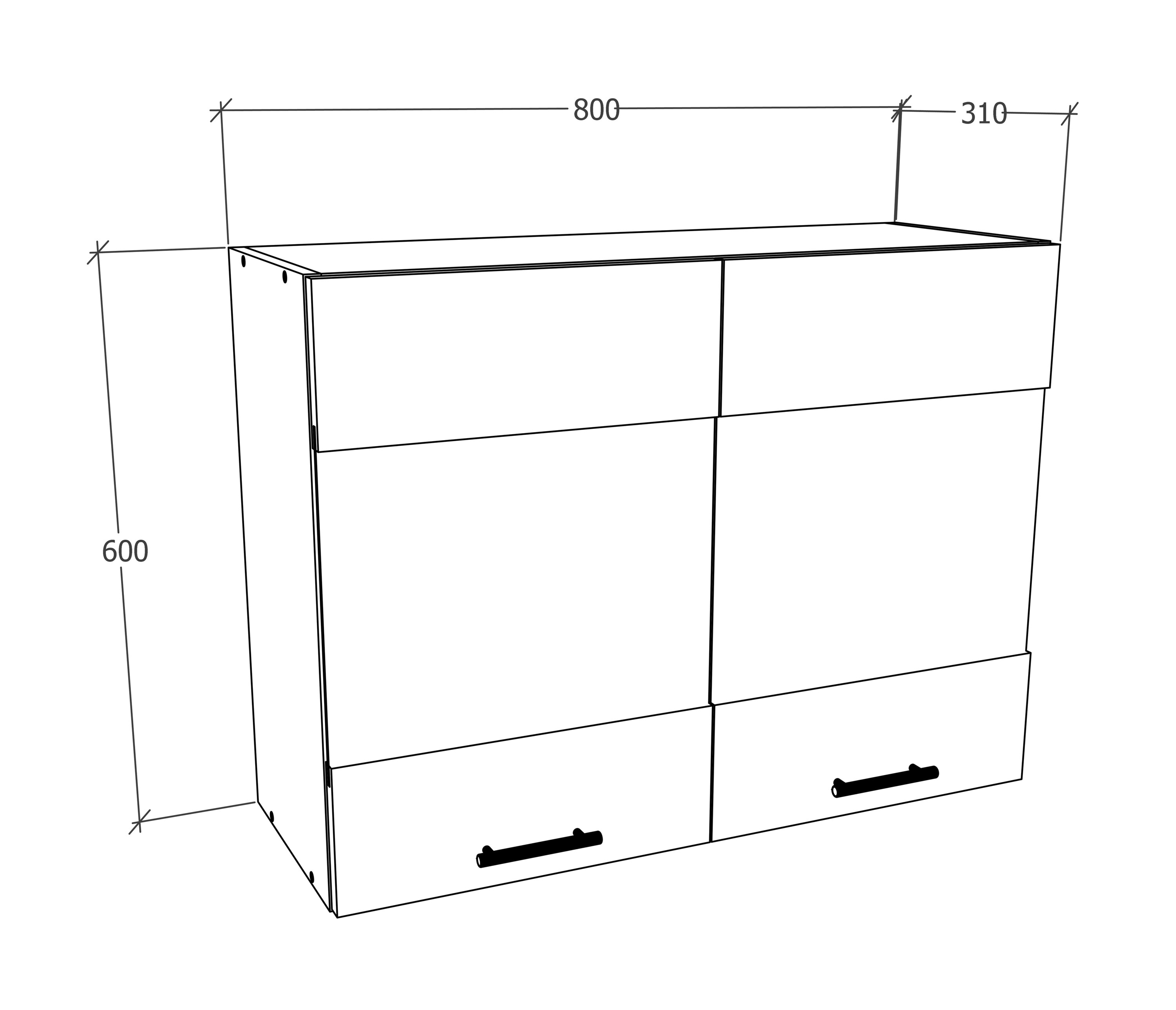 VCM Küchenschrank Breite 80 cm Matt Glastür Hängeschrank Küche Küchenmöbel Esilo
