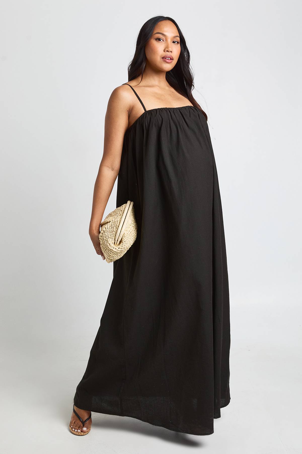 boohoo Robe Maxi De Maternité Volumineuse Avec Poches