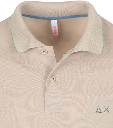 Sun68 Poloshirt Small Stripe Collar Greige A35110-98 kopen