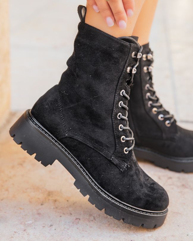 Bottines femme noires rangers à lacets - Ashley