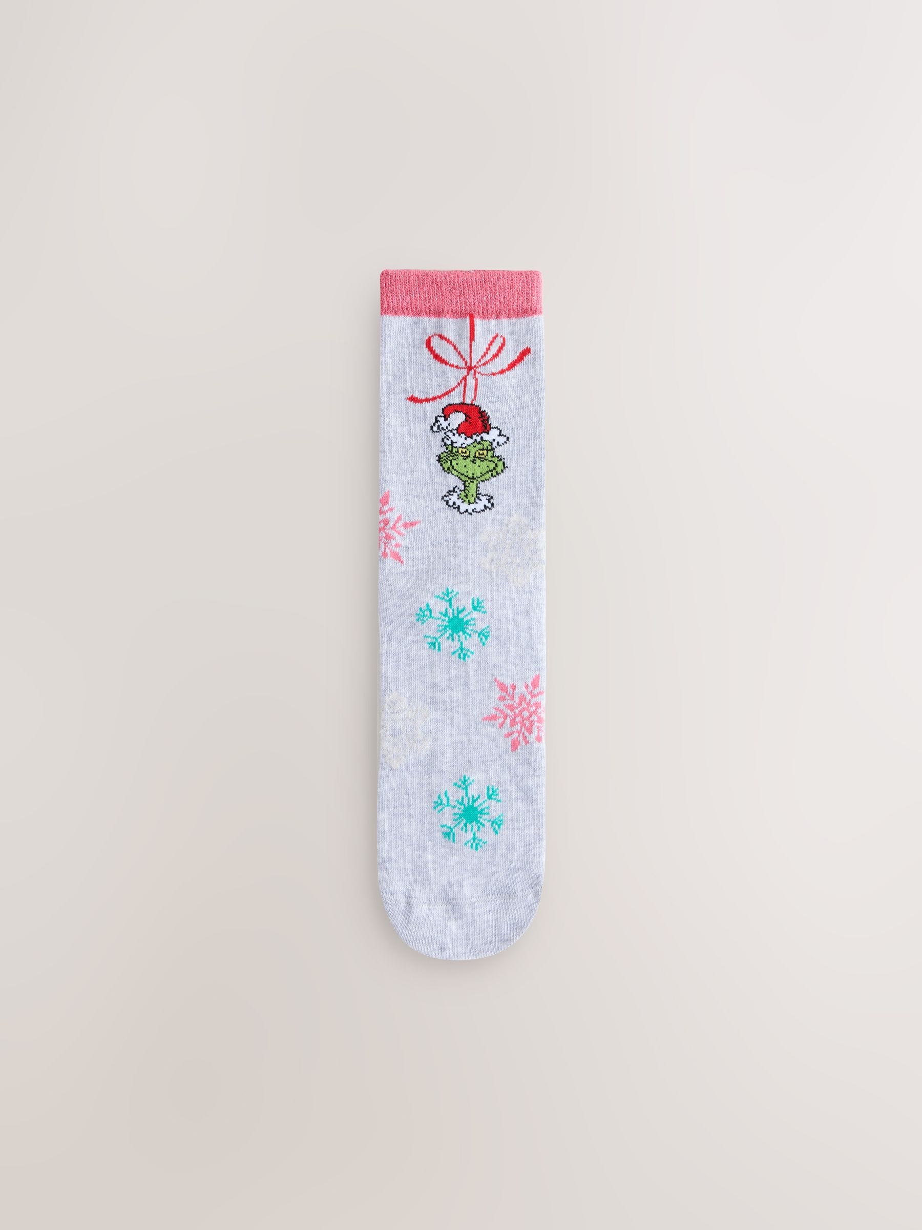 Grinch License - 4 paar enkelsokken met kerstmotief