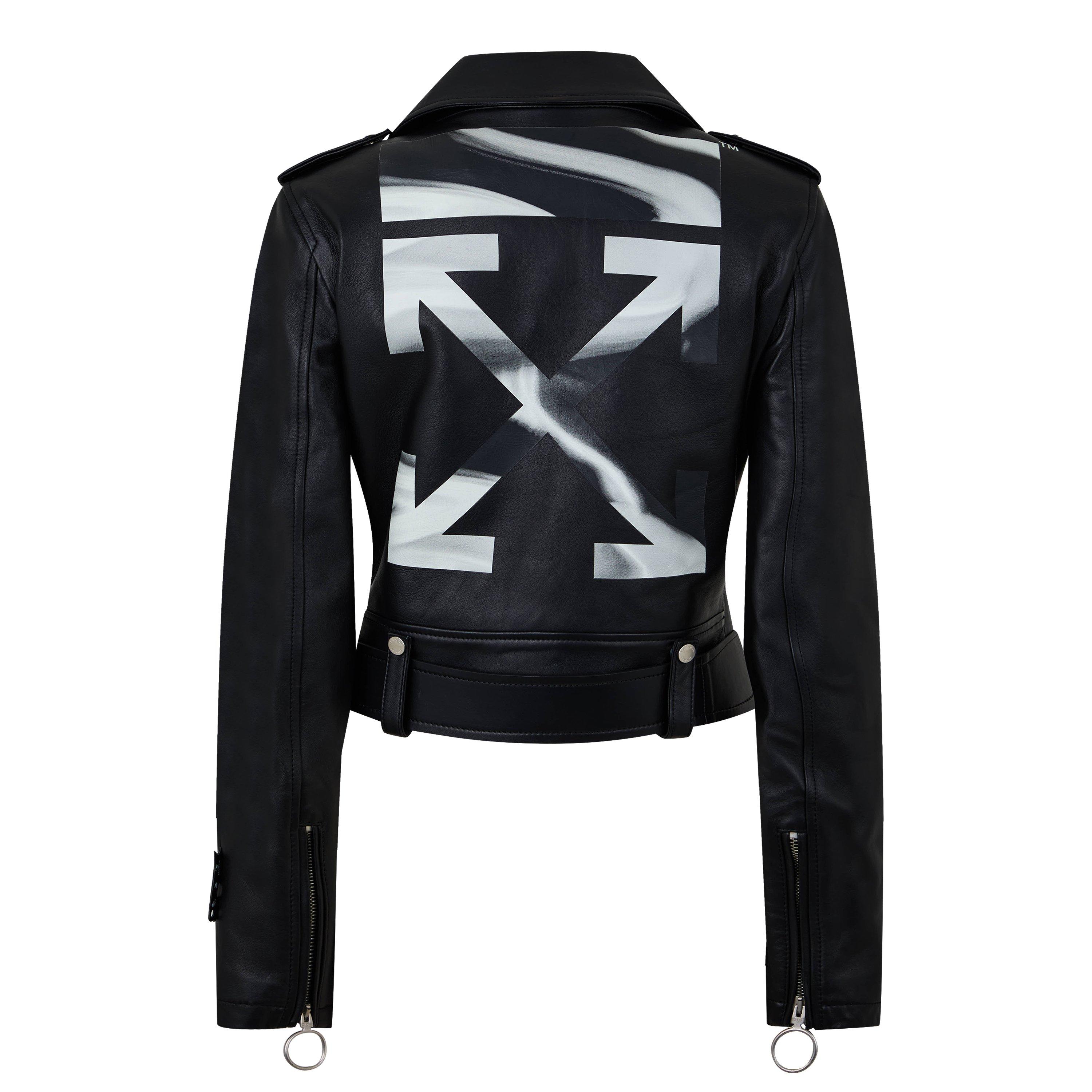 Off White Leather Biker Jacket