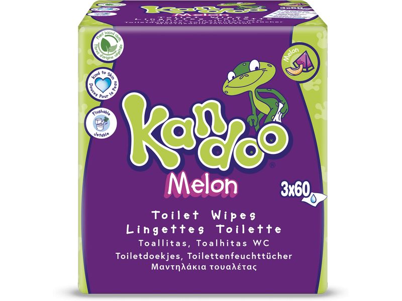 Kandoo Feuchttücher Melon 2x 180 Stück Spülbares und feuchtes Toilettenpapier