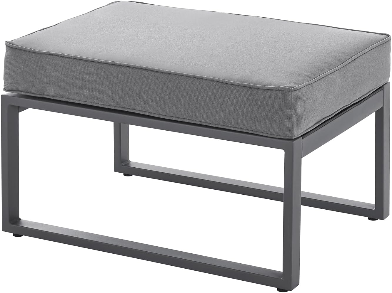 SVITA Maui Gartenmöbel-Lounge-Set mit Dach Outdoor-Sofa Strandkorb-Sonneninsel Stahl Hellgrau