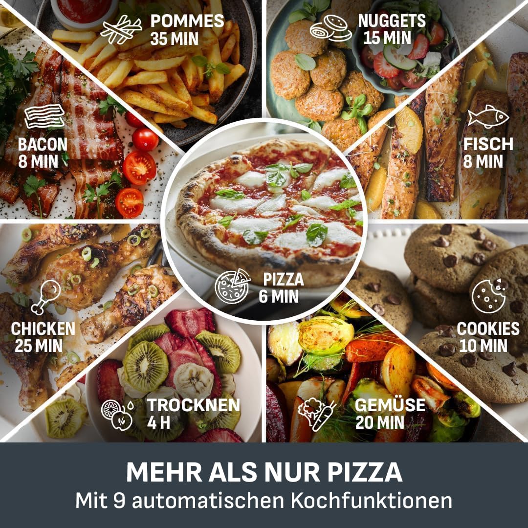 Tefal Easy Fry XL Surface Heißluftfritteuse – Airfryer mit Sichtfenster & XL-Garfläche (bis 1 kg), digitales Bedienfeld, Extra-Crisp, energieeffizient & schnell, antihaft, kompakt, Pizza Ofen FW4018