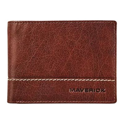 Maverick Rough Gear - Portefeuille - RFID, avec pochette à monnaie - cuir de buffle pleine fleur à tannage végétal - brun