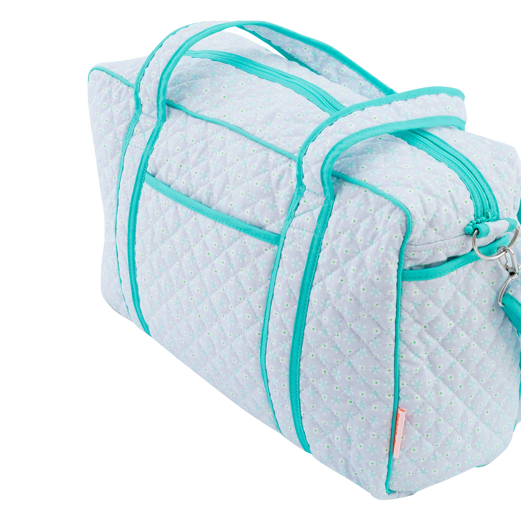 Sac à langer imprimé fleuri en coton| Bleu