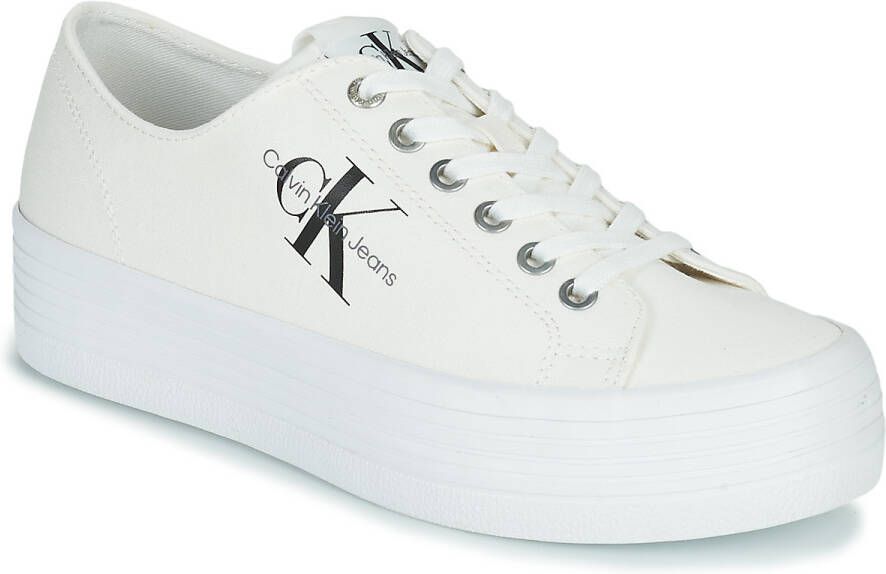 Calvin Klein Vulcanized Flatform Laceup Lage sneakers Dames Wit