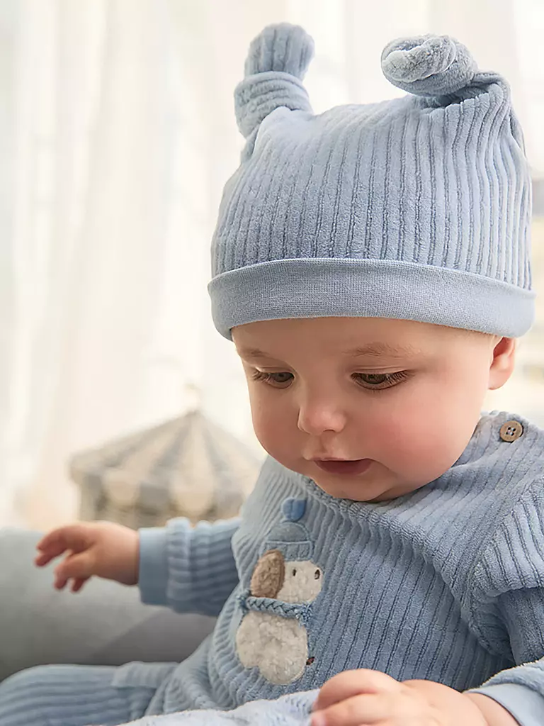 MAYORAL Baby Set Mütze, Pullover, Hose 3-teilig   hellblau