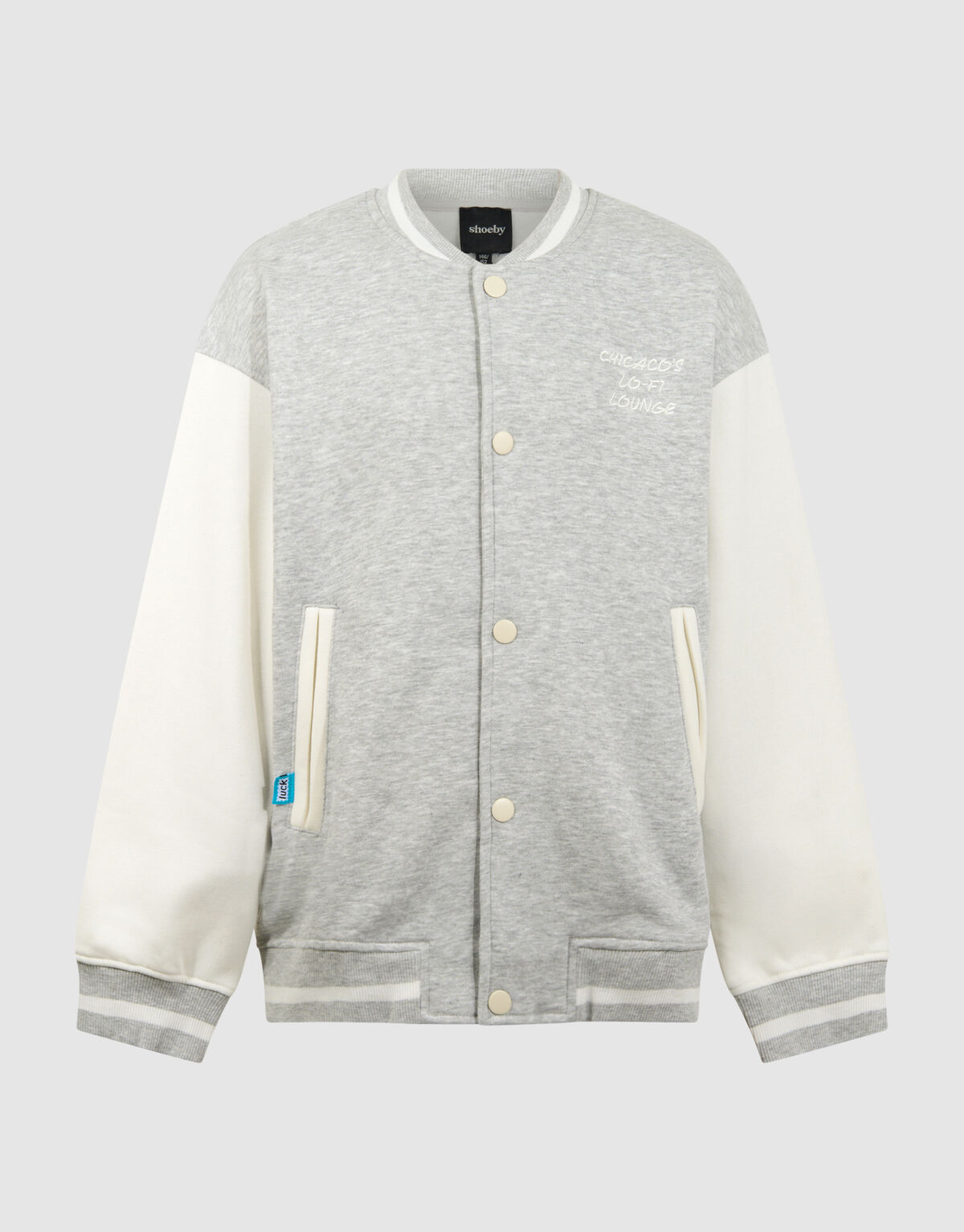 Varsity Bomber Sweat Jack Lichtgrijs