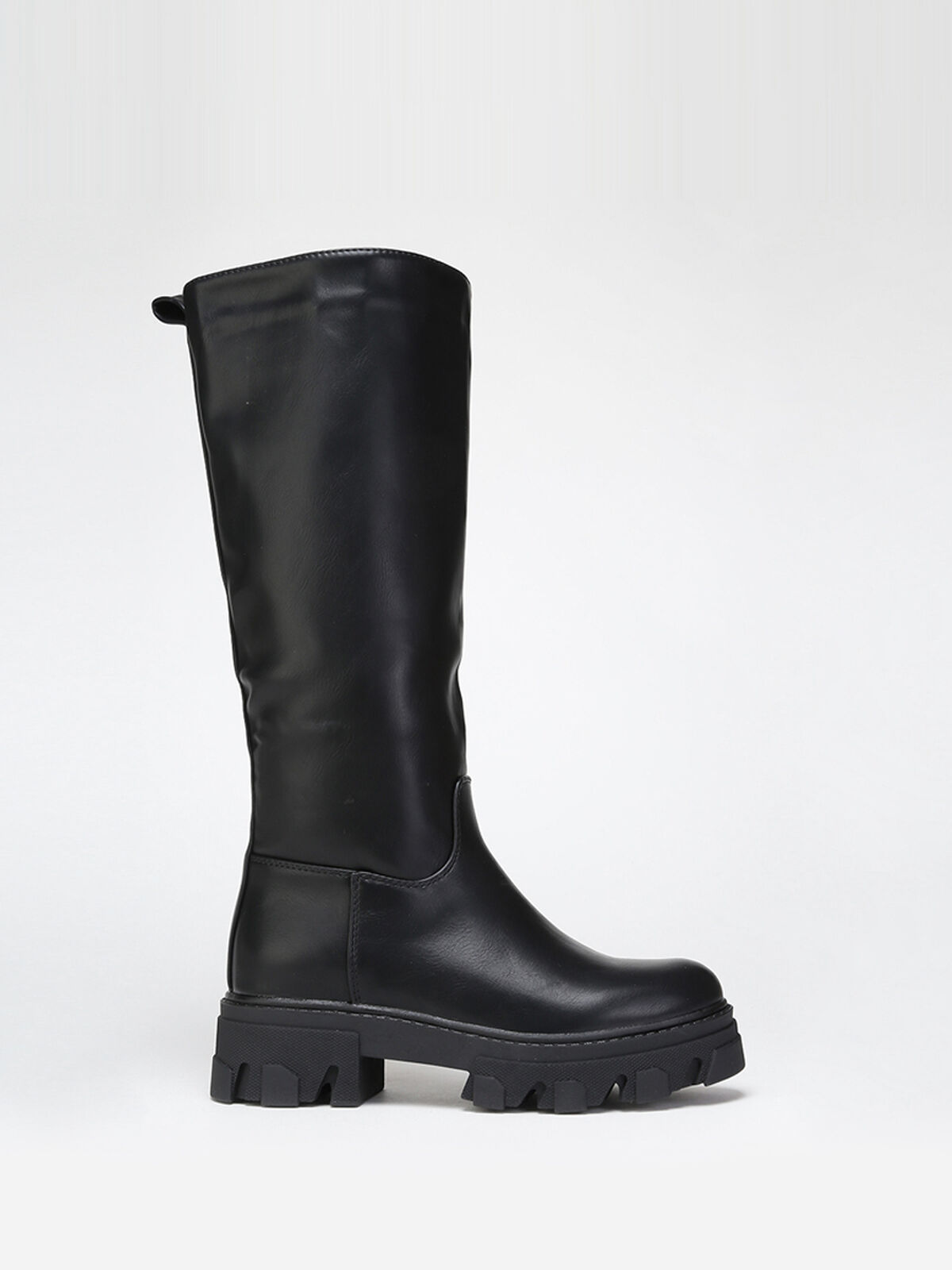 Bottes en simili à semelle crantée- Noir