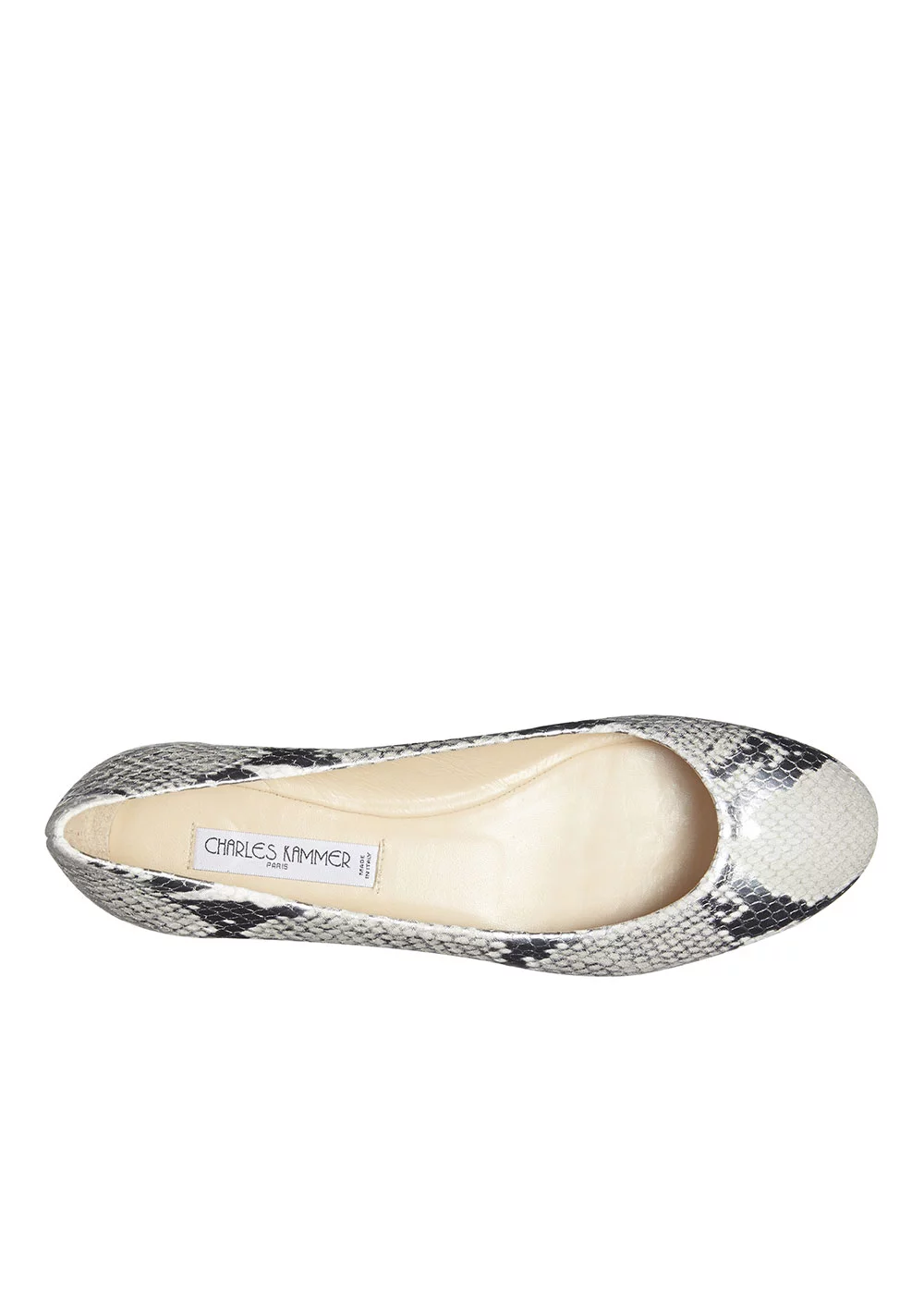 BALLERINE HIRONDELLE PHYTHON NOIR ET BLANC