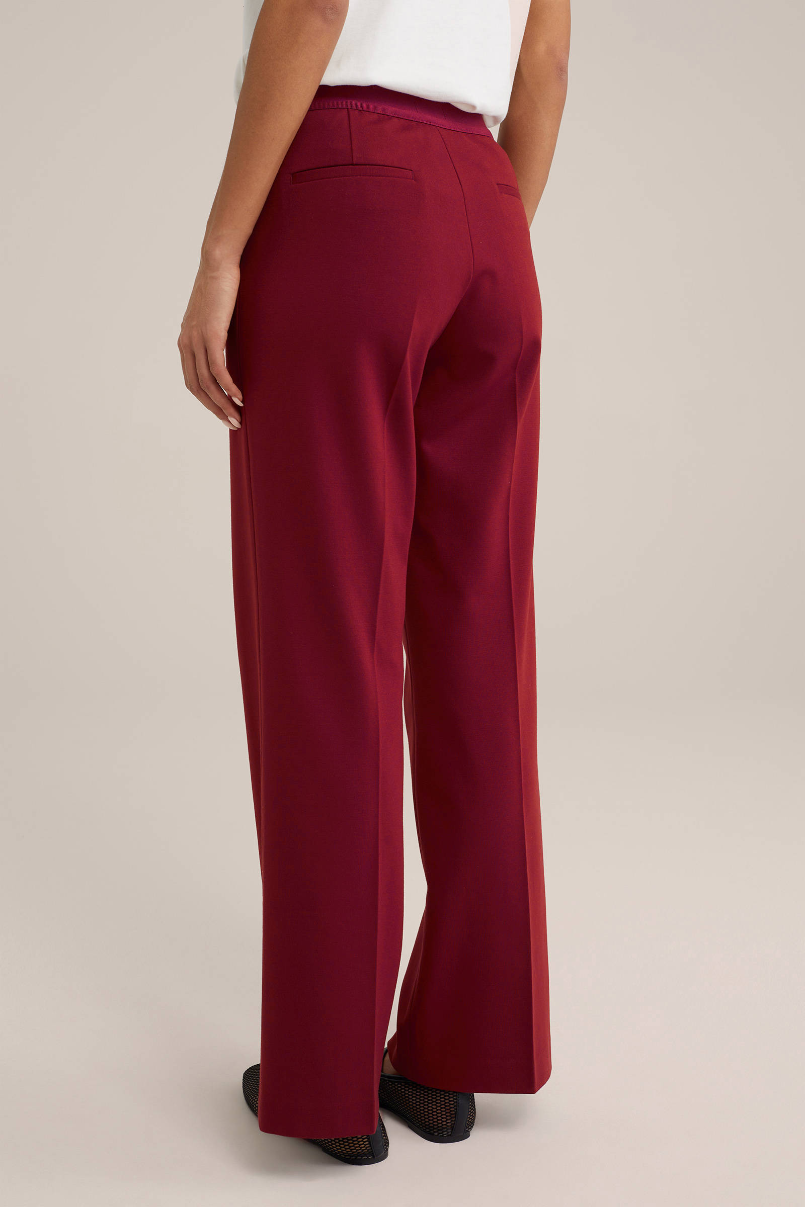 WE Fashion straight fit pantalon donkerrood