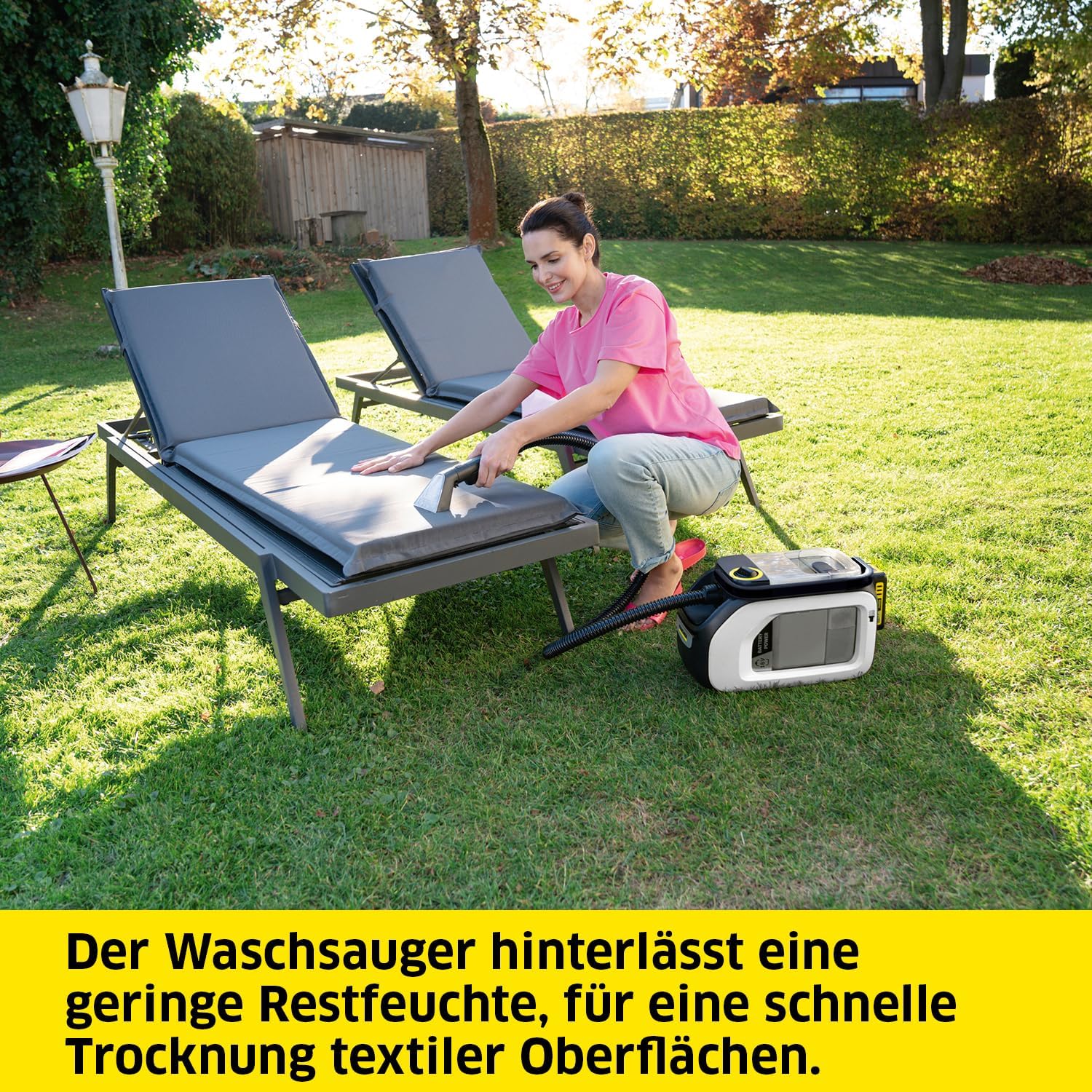 Kärcher SE 3-18 Compact Home, Akku-Waschsauger, Weiss (Extra Wasch-und Fugendüse zur Polsterreinigung, 75 mm Arbeitsbreite, Durchspülfunktion, Autoreinigung, ohne Akku und Ladegerät)
