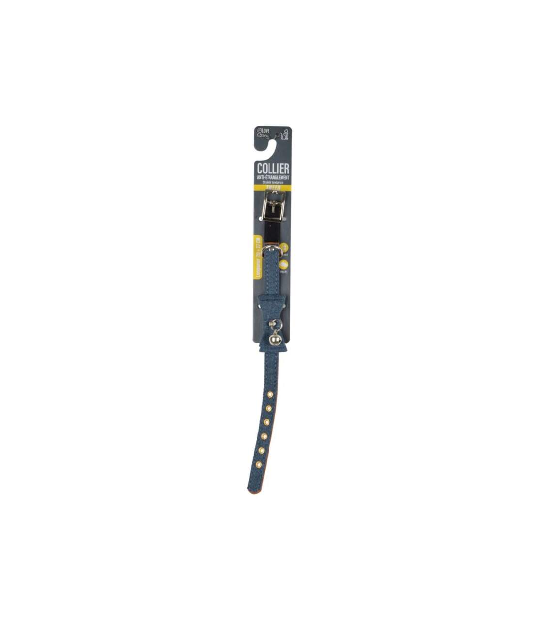 Paris Prix - Collier Pour Chat anti Etranglement 27cm Bleu