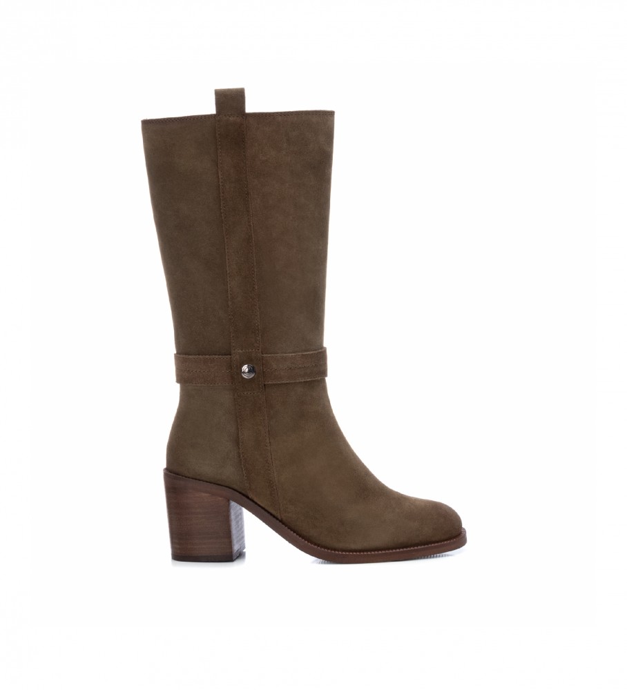 Botas de couro Carmela 160061 Verde - Altura do salto: 7 cm -