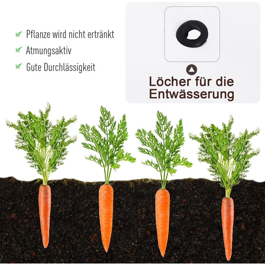 Outsunny Mobiler Pflanzenwagen mit Stauraum weiß