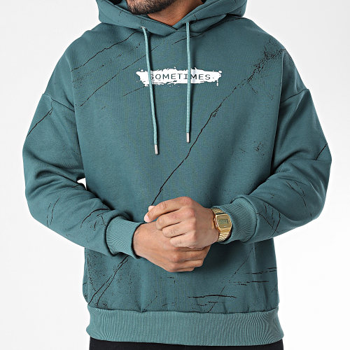 Sweat Capuche 22-K083 Vert Foncé