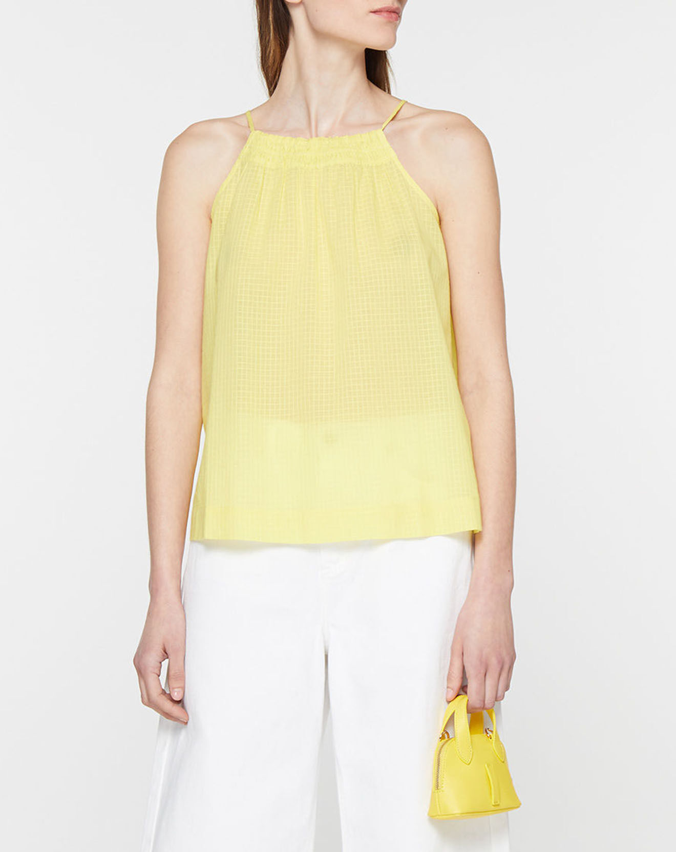 Galeries Lafayette Top en Coton biologique Lagos à fines bretelles jaune