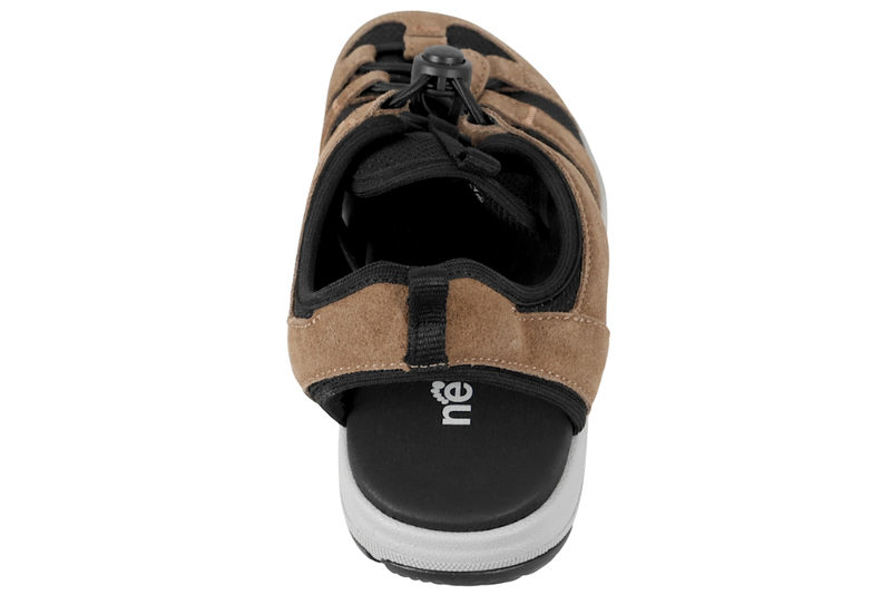 NEW FEET SANDAL I BRUNT RUSKIND MED LUKKET TÅ