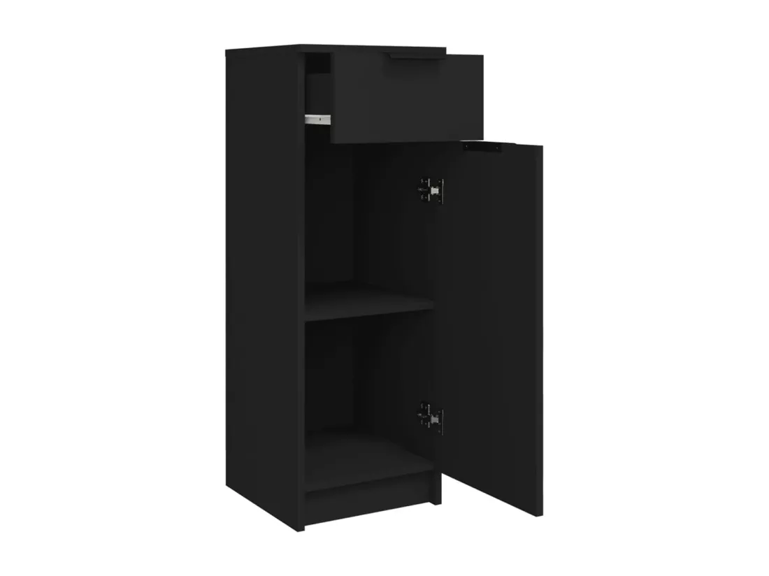 Armoire de salle de bain Noir 32x34x90 cm Bois d'ingénierie