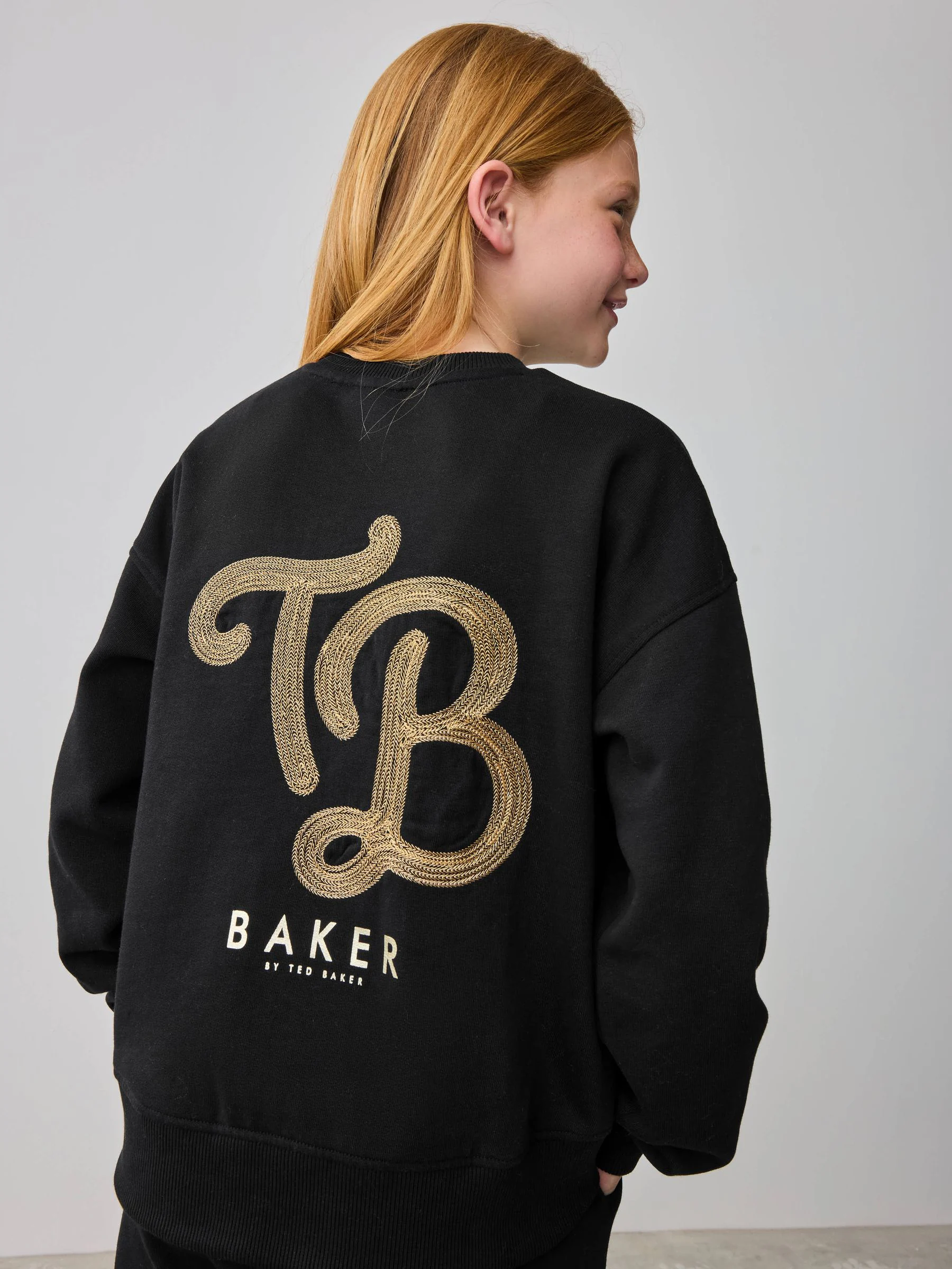 Zwart - Baker by Ted Baker 2 Piece Varsity Sweater and Wide Leg Joggers Set