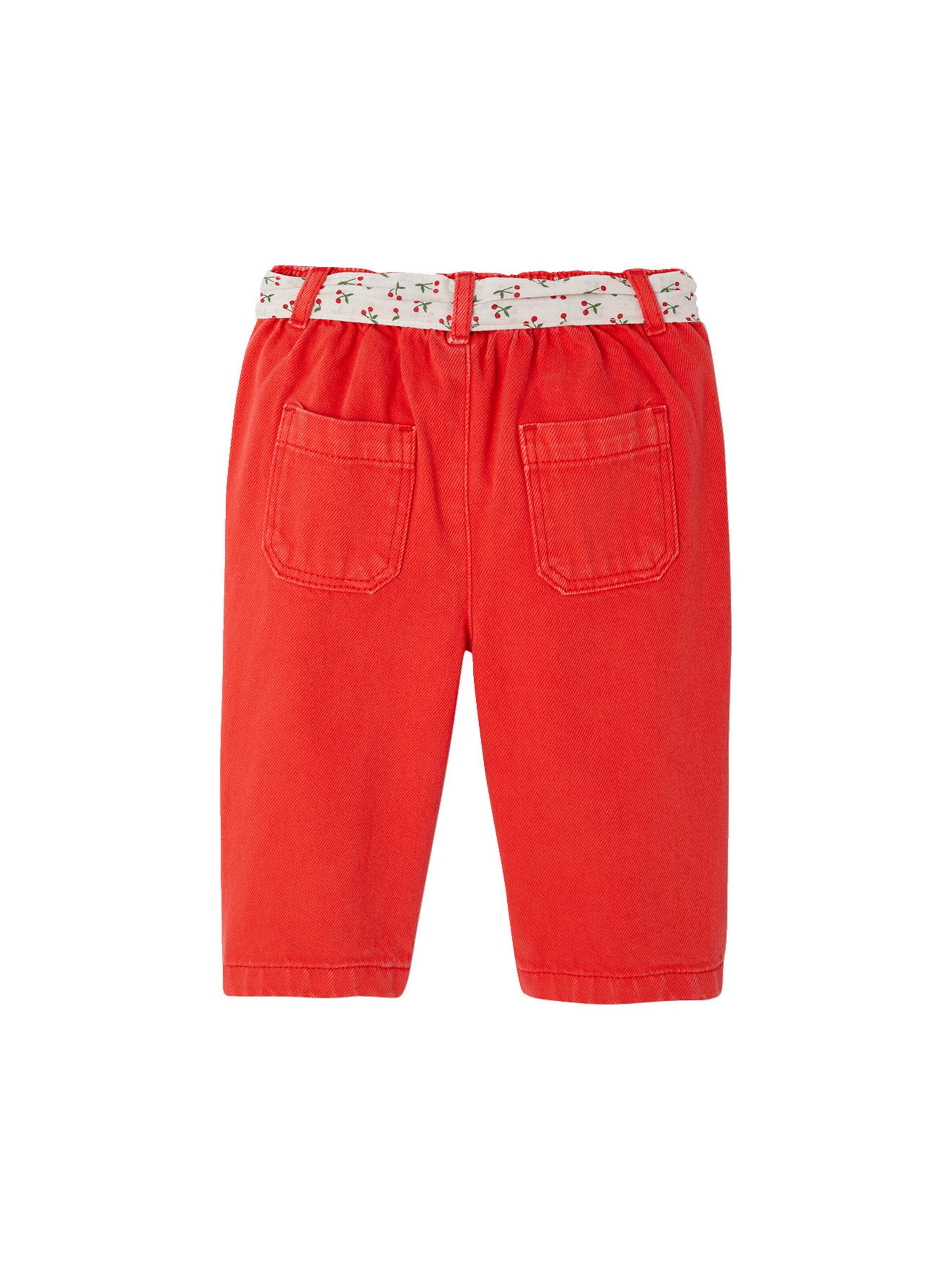 Vertbaudet Weite Baby Hose mit Bindegürtel rot