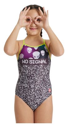 Maillot de Bain Junior Arena Girl's Crazy Lightdrop Noir