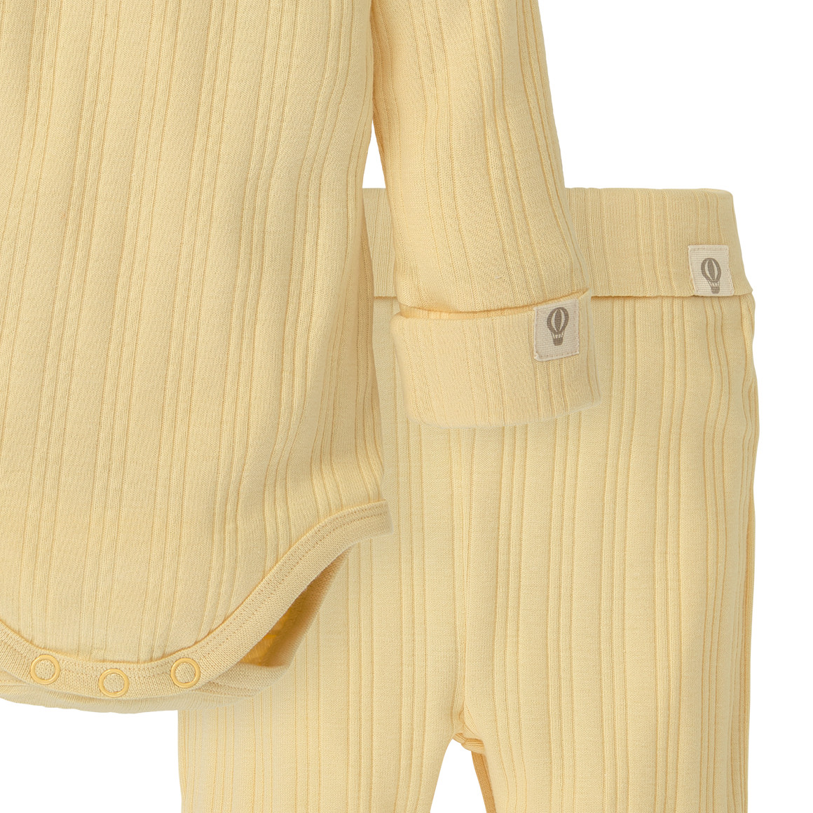 Topomini Pure Collection Newborn Wickelbody, Hose und Mütze im Set hellgelb