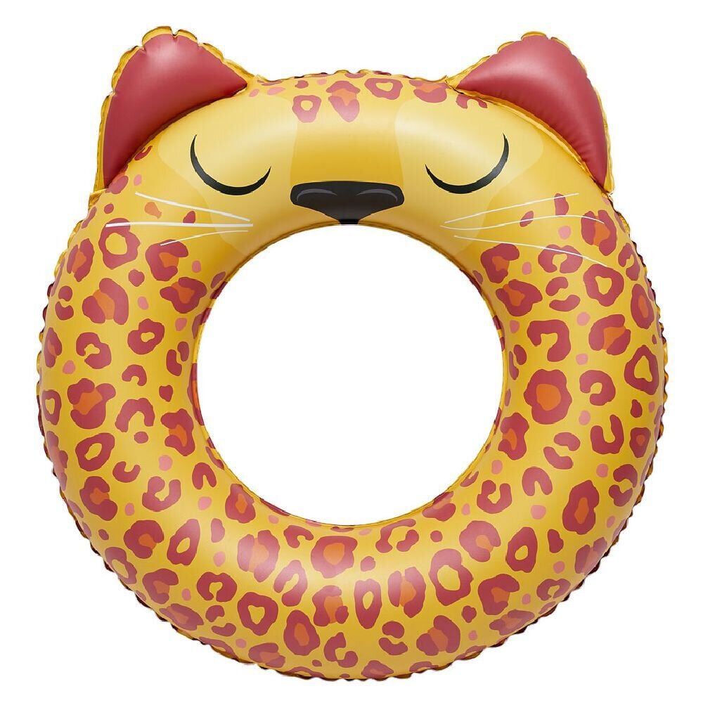Bouée gonflable enfant léopard jaune et marron Ø60cm