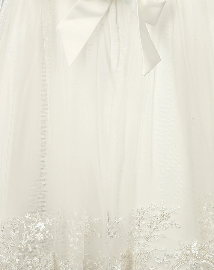 Kleid LIA mit Spitzenbesatz in ecru