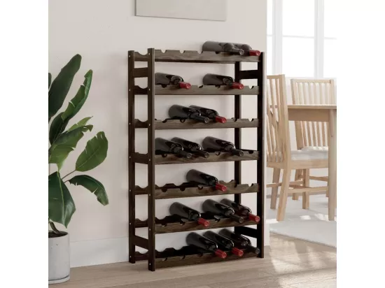 Casier à bouteilles pour 42 bouteilles noir bois pin solide