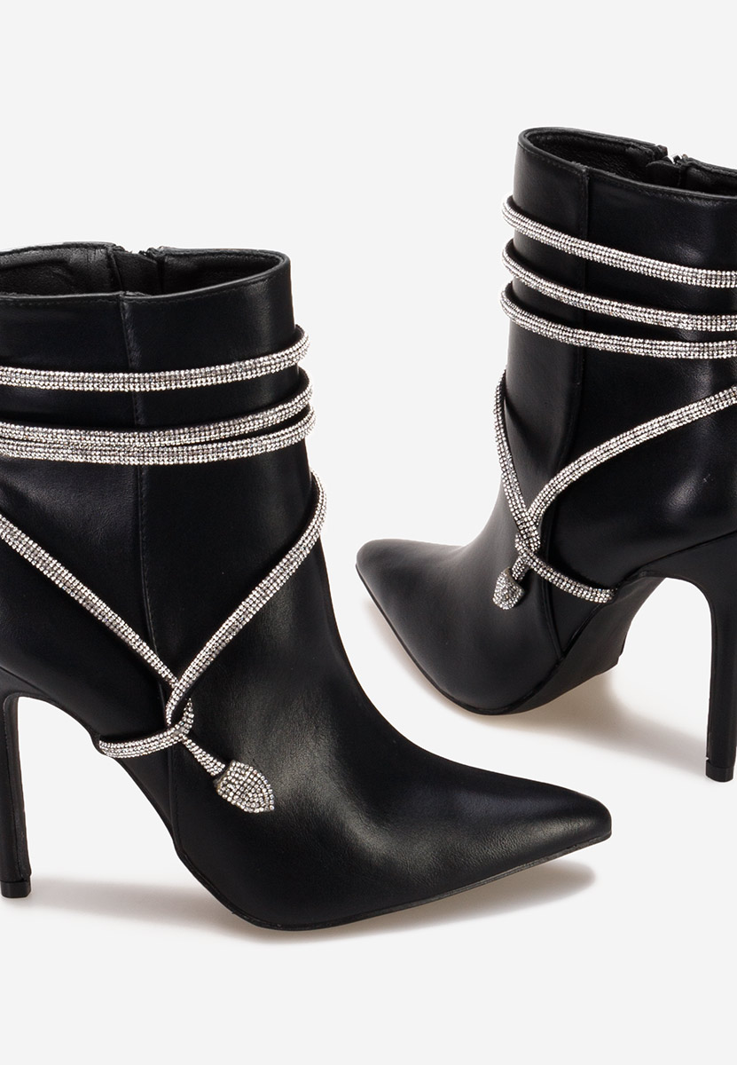 Bottines à talon fin noires Ruesca