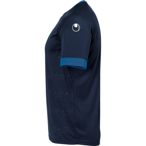 Camisa de manga curta da Divisão II Azul Marinho/Azul Uhlsport