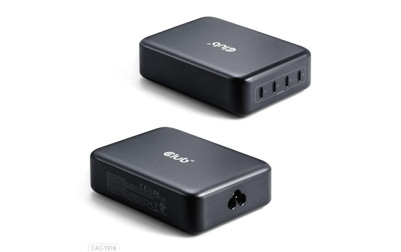 USB-Wandladegerät 240 Watt GaN-Technologie, CAC-1918240 W Reiseladegerät mit GAN-Technologie und 4x USB Anschlüsse