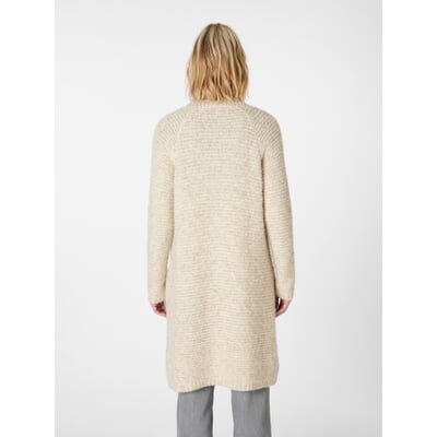 Damen-Strickjacke lang, Ecru