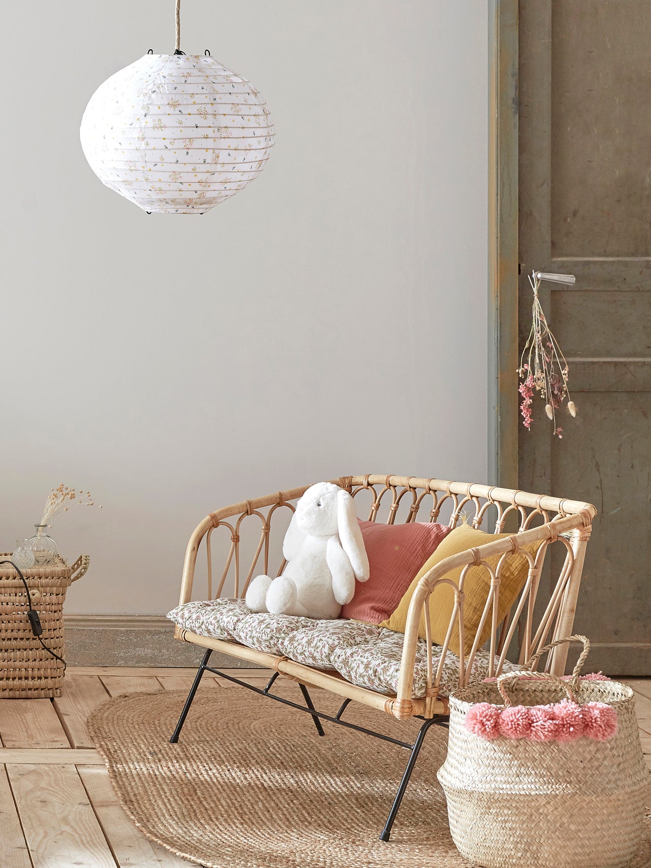 Banquette enfant rotin