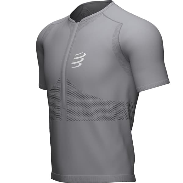T-shirt compression COMPRESSPORT TRAIL HALF-ZIP FITTED SS TOP ALLOY